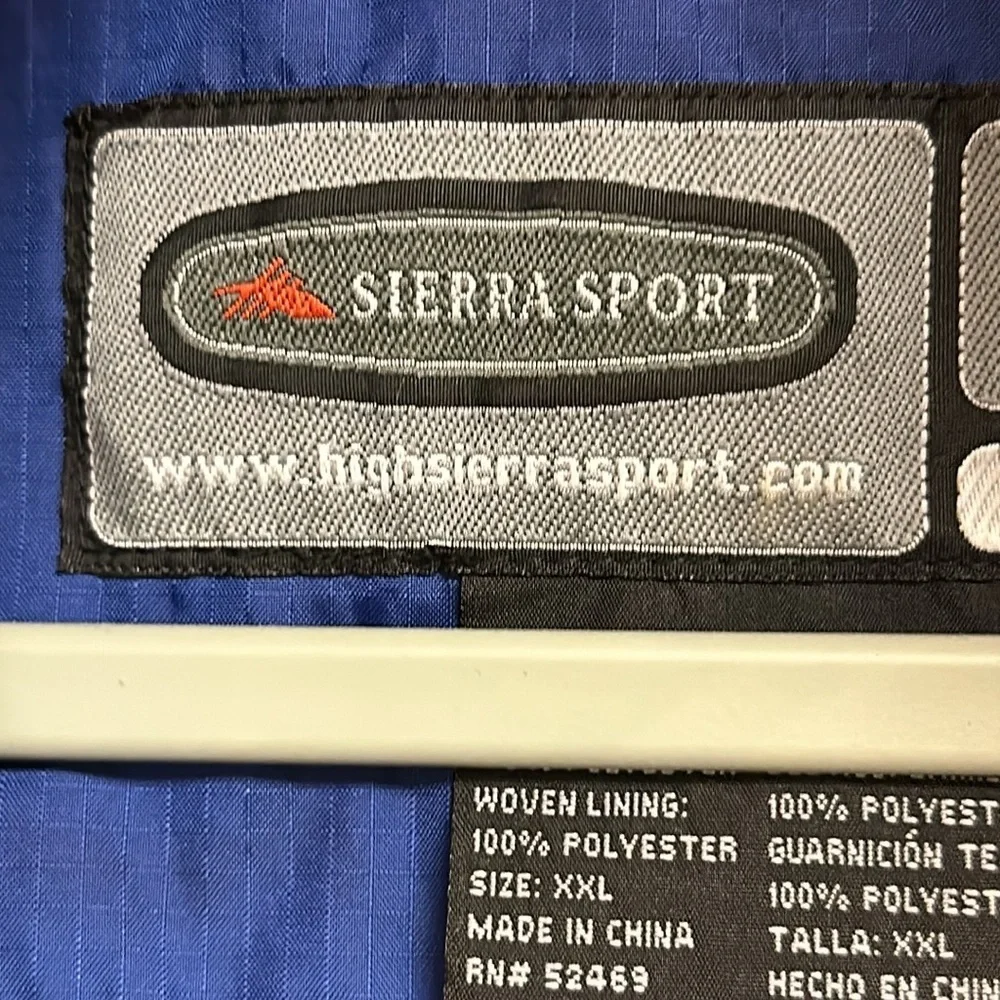 Sierra Sport Waterproof, Windproof, Breathable Hooded Rain Suit Nylon Jacket XXL